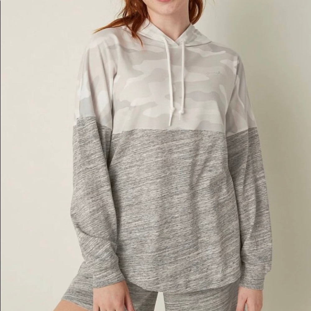 PINK varsity long sleeve pullover tee